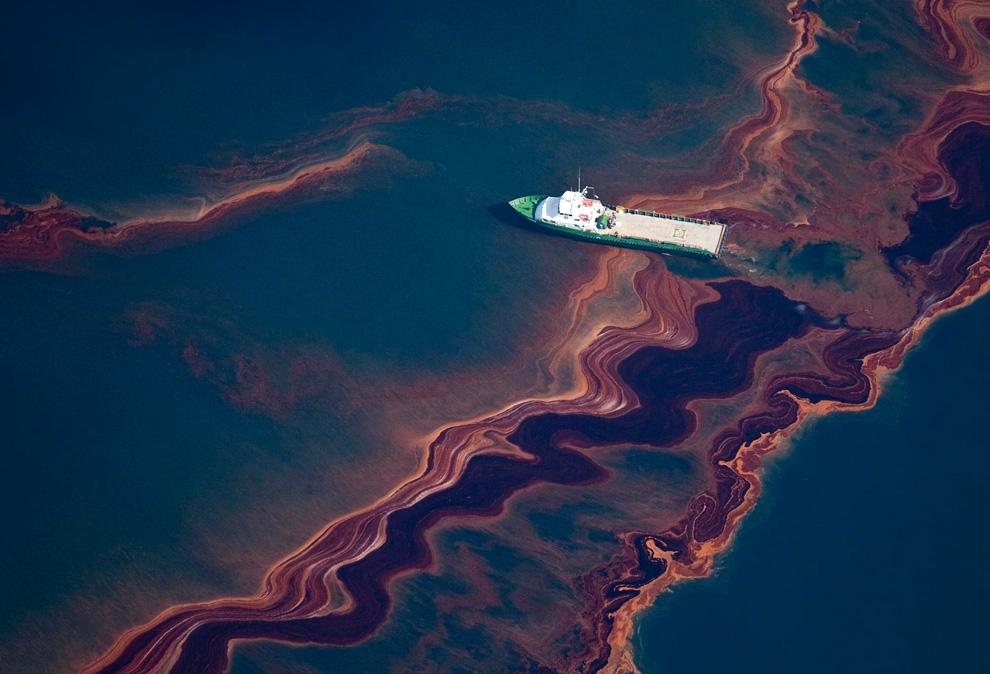 Пятна нефти в Мексиканском заливе