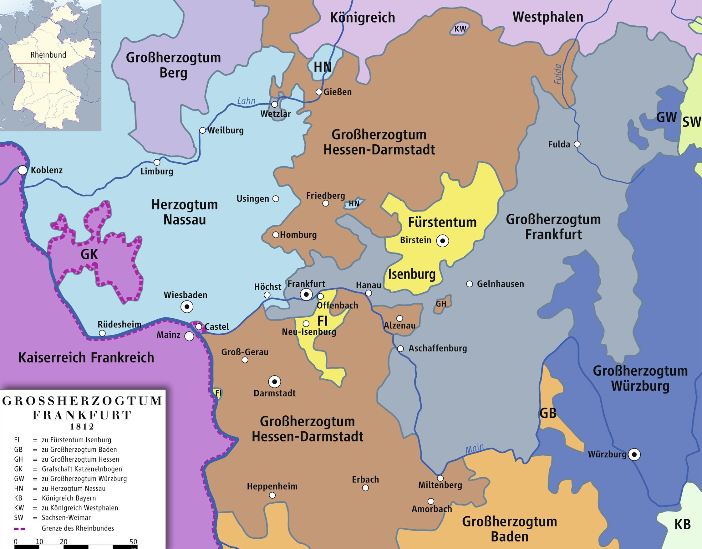 Великое герцогство Франкфурт 1812 карта