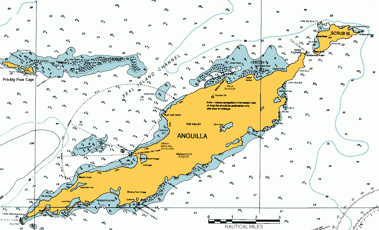 Карта остров Ангилья