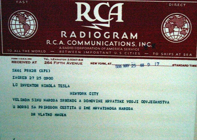 14.5. США радиограмма Николе Тесле (1936)