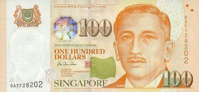 сингапурская купюра 100 долларов