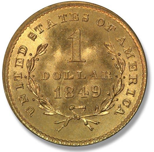 1849 Реверс золотого доллара I типа