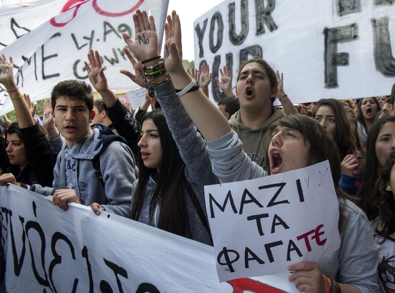 Забастовка студентов на Кипре против политики ЕС
