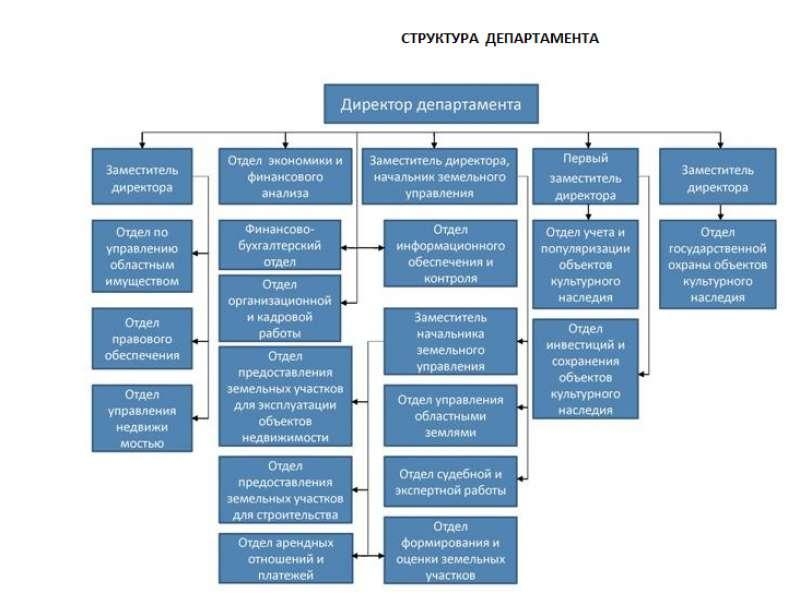 Структура департамента имущественных отношений