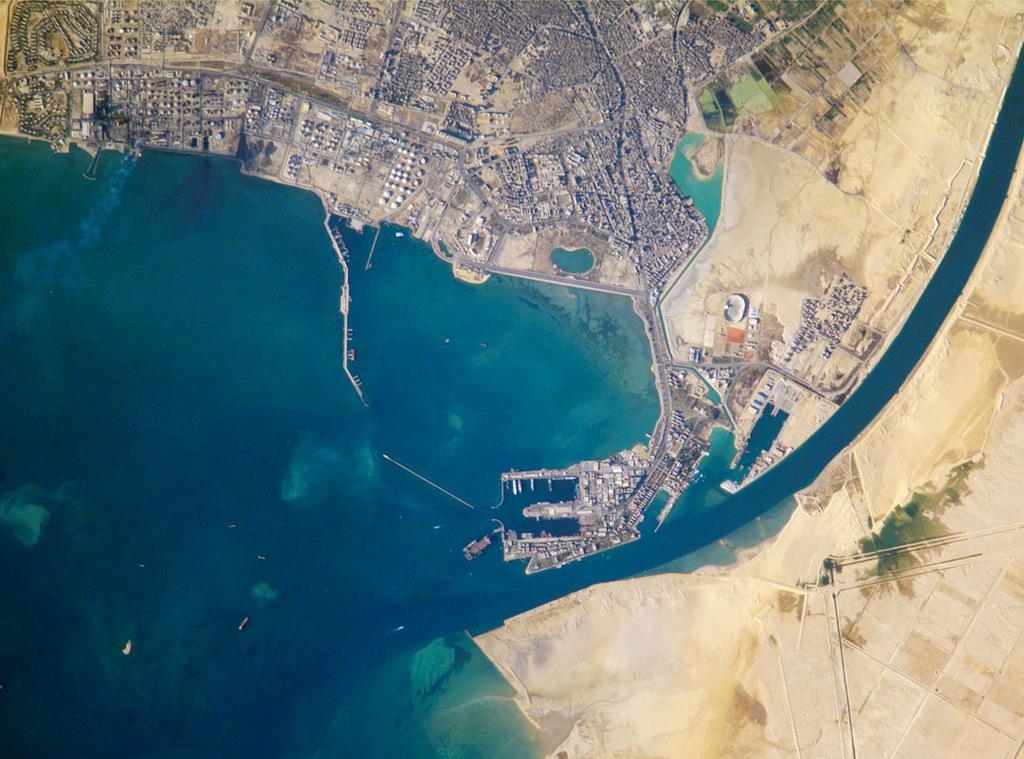 Снимок со спутника Суэцкий канал