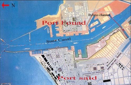 схема прибрежных городов Суэцкого канала