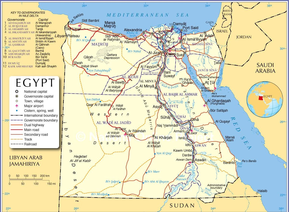 карта Египта и Суэцкого канала
