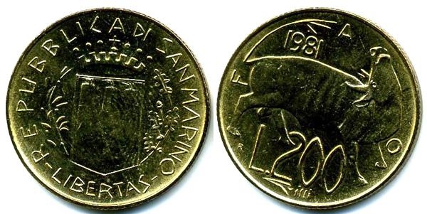 Сан-маринская лира была заменена Евро в ЕВС
