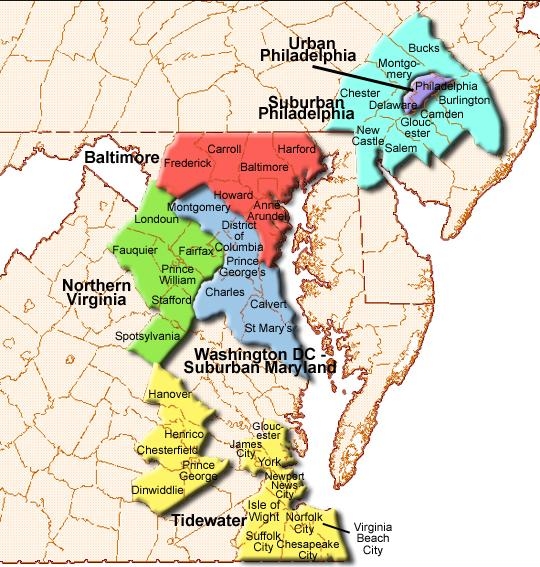 Карта США с географической местностью банка в Балтиморе