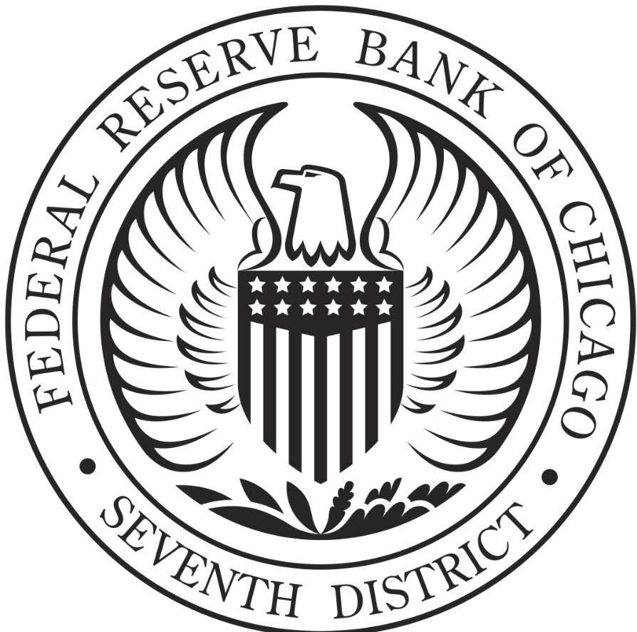 Черно-белая эмблема Федерального резервного банка Чикаго
