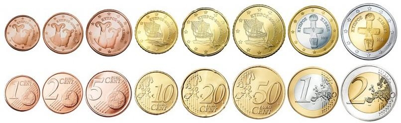 Евро монеты разных номиналов