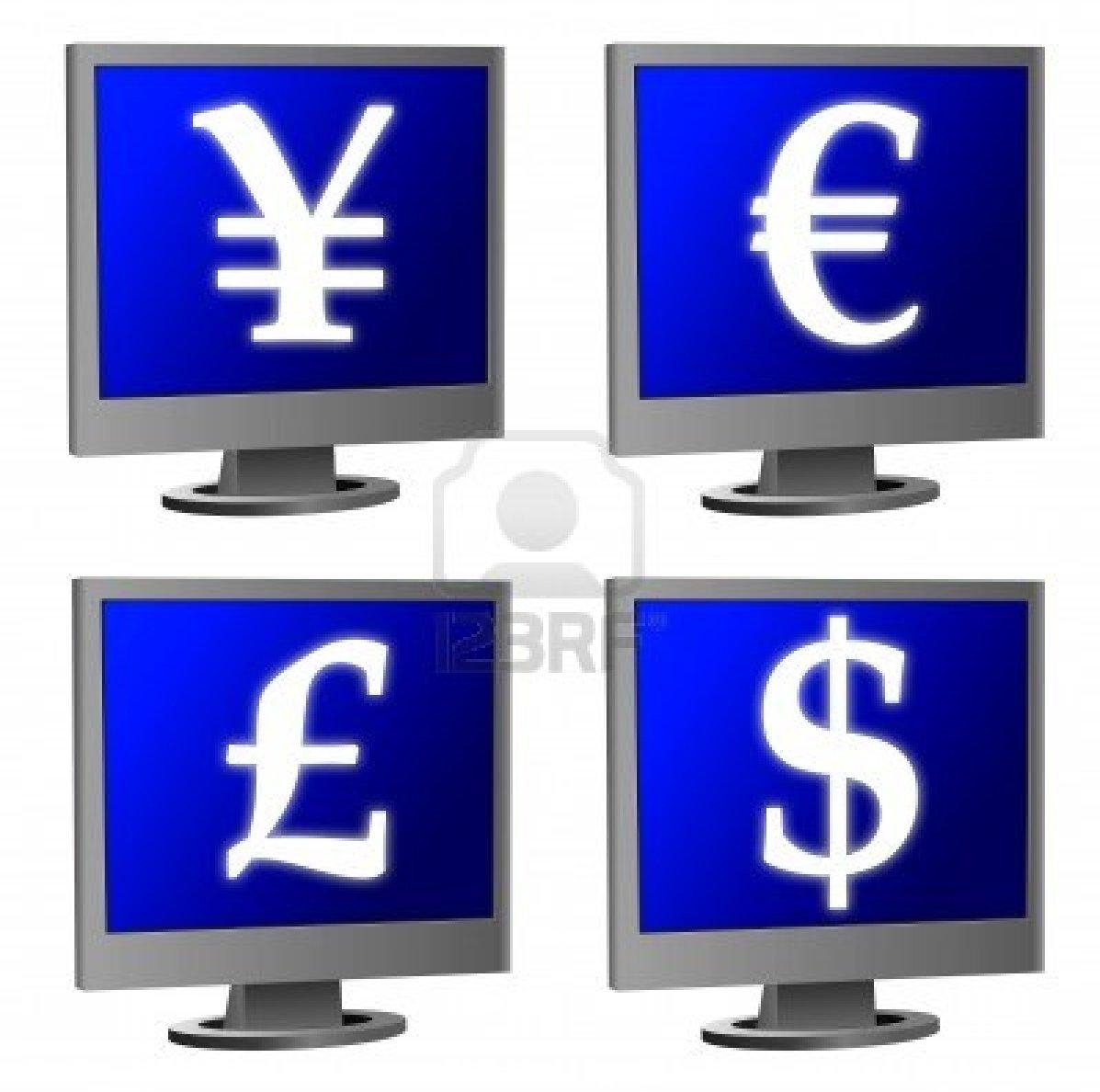 Мониторы с символами мировых валют