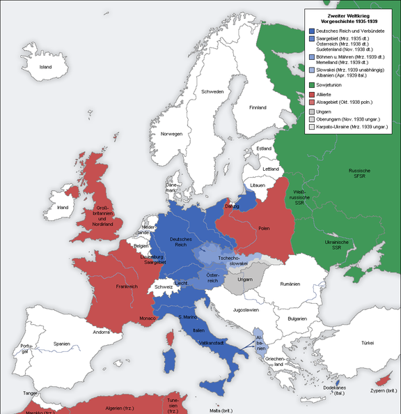 Вторая мировая война в Европе 1935-1939 годов
