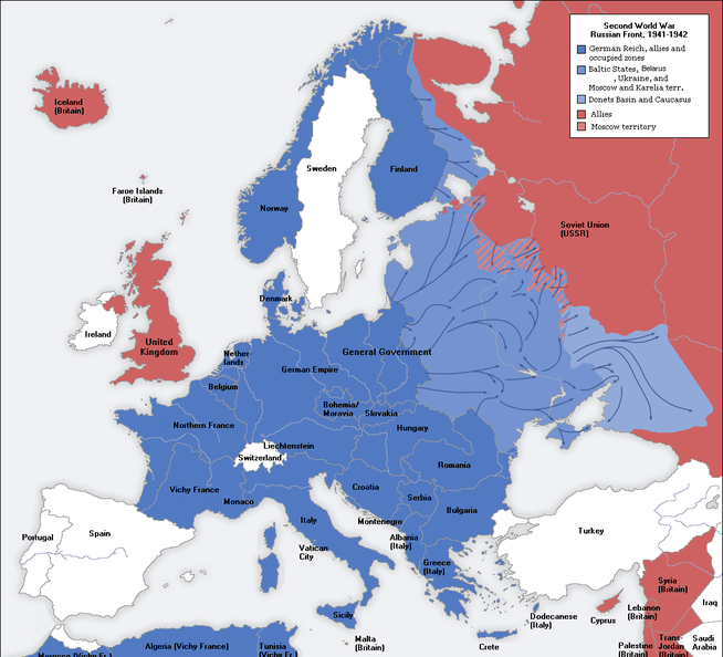 Вторая мировоя война в 1941-1942 годах