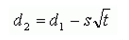 Расчет переменной d2 для формулы Блэка-Шоулза