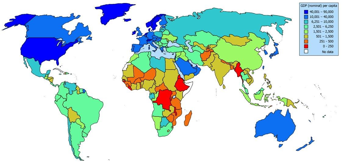 Карта мирового ВВП
