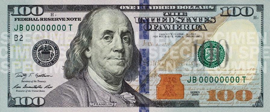Банкнота</a> номиналом в 100 долларов США