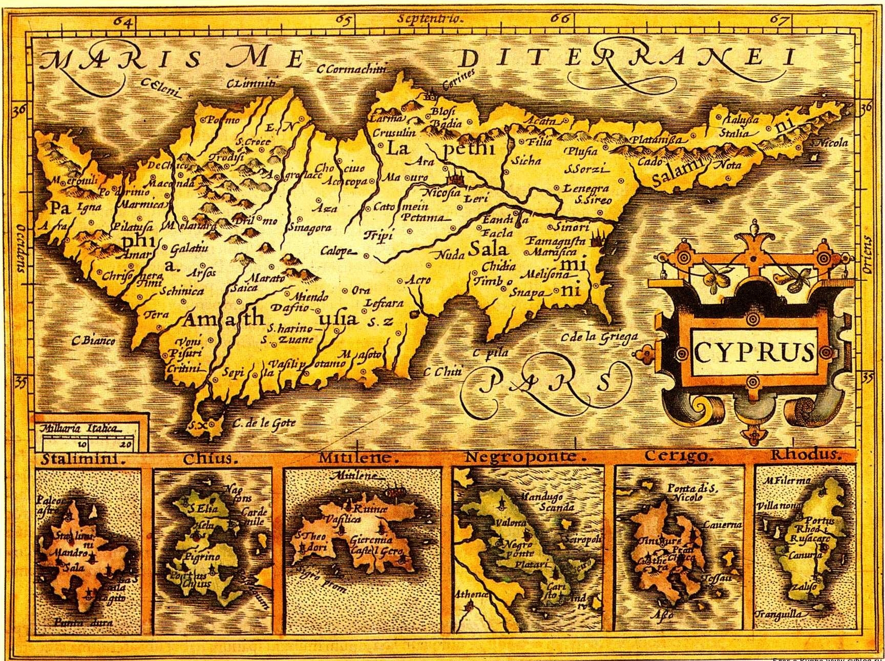 Карта Кипра 1610