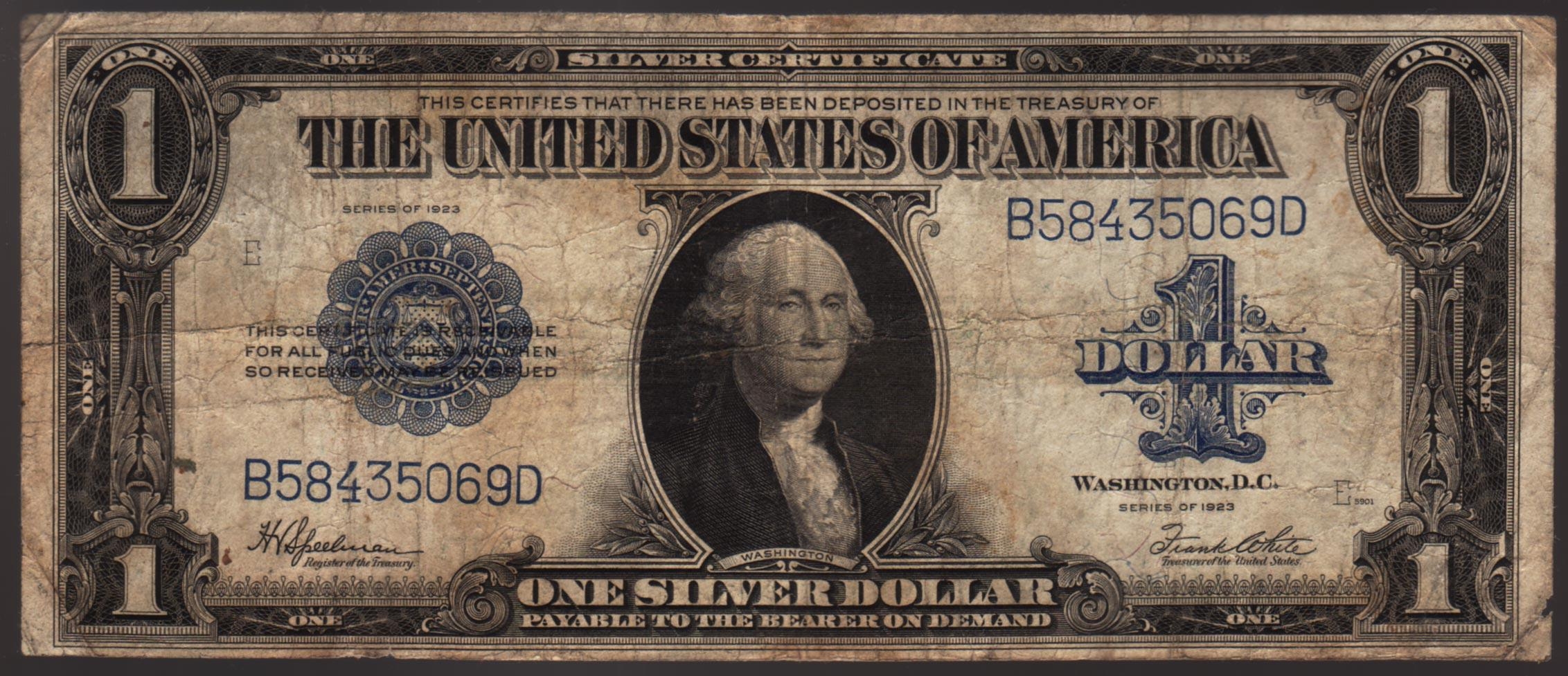 Один серебряный американский доллар