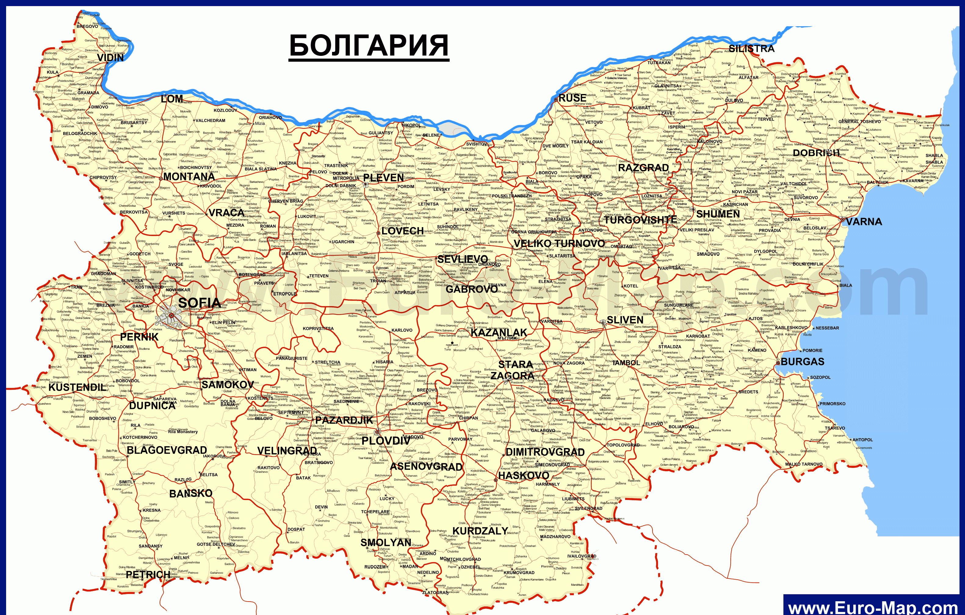болгария карта