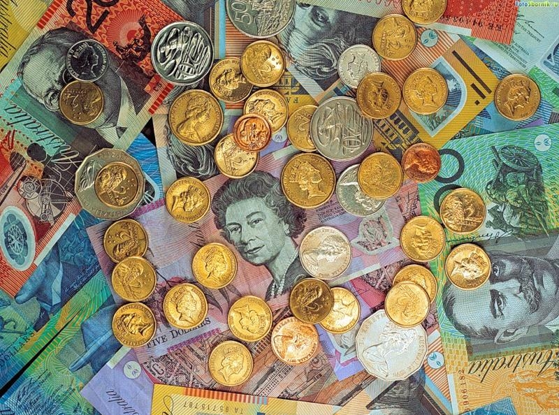 Россыпь монет австралийского доллара