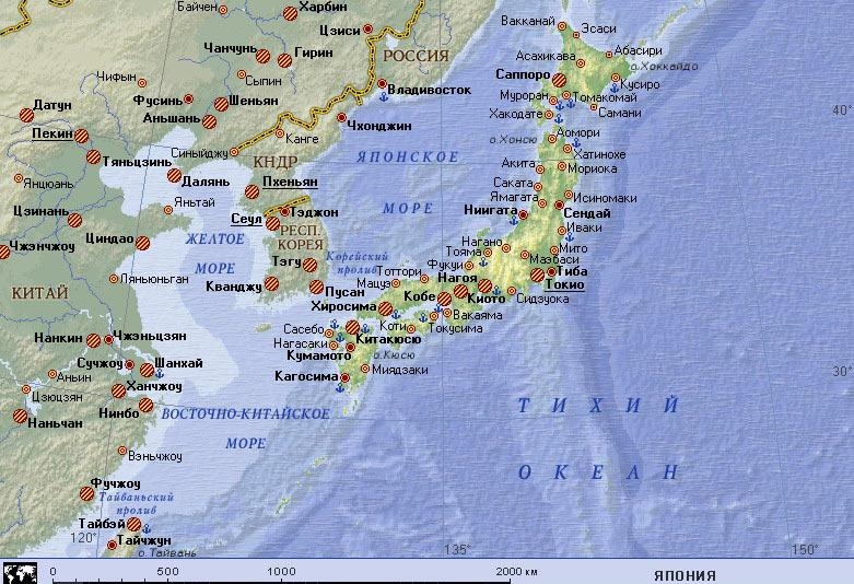 Япония карта