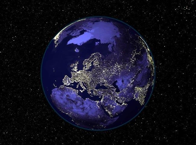 Вид Европы из космоса