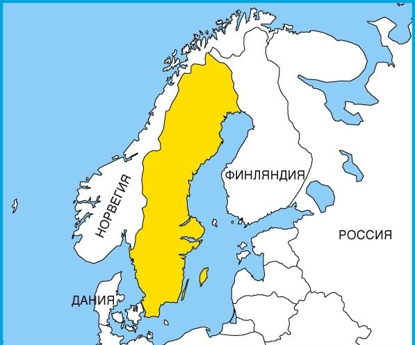 Расположение Швеции