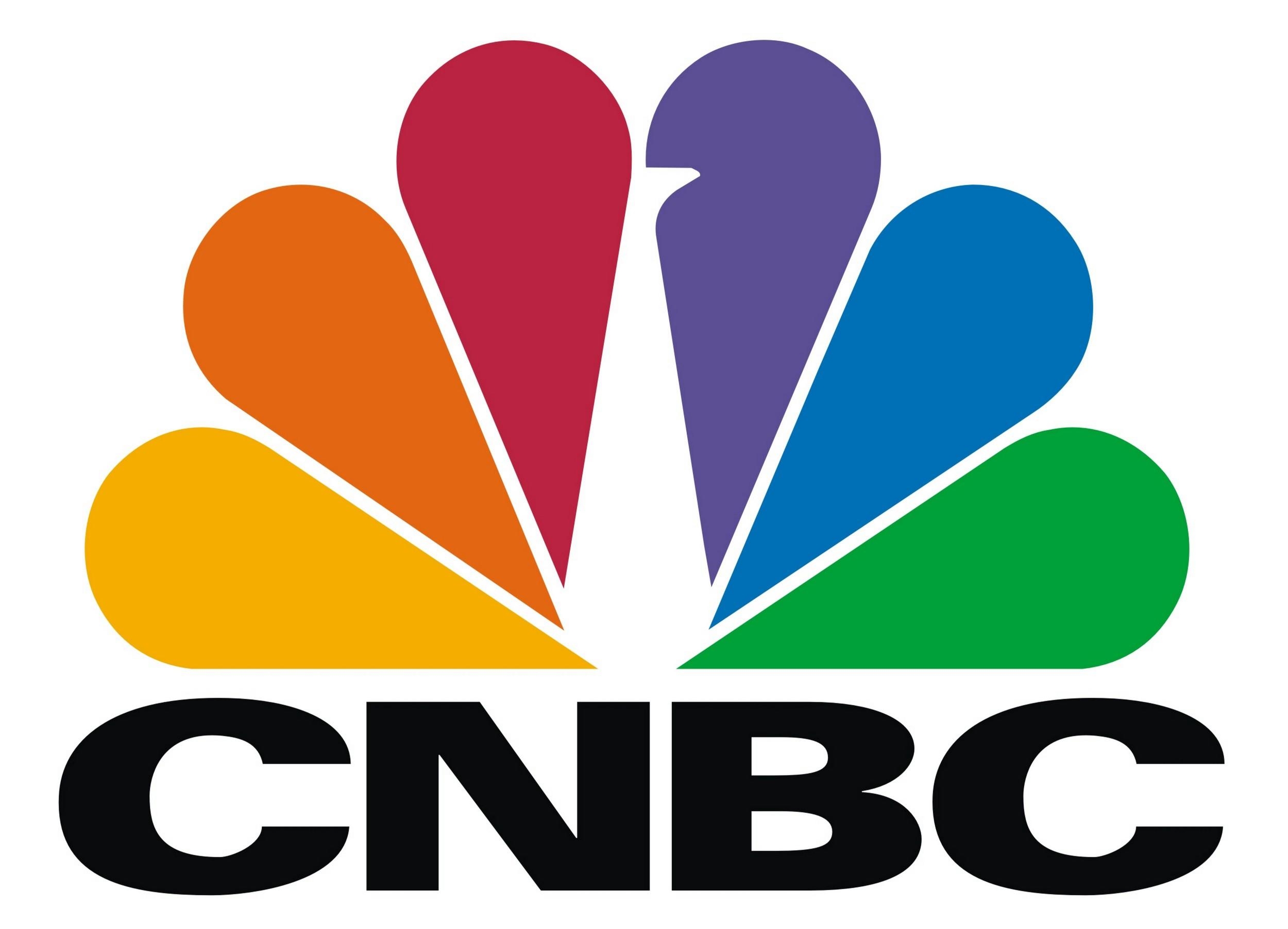 Логотип CNBC - кабельного телеканала на бизнес тематику, владелец компания NBCUniversal News Group