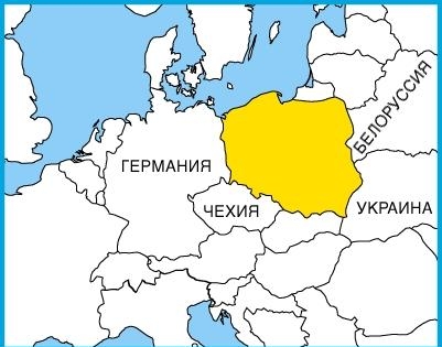 Расположение Польши