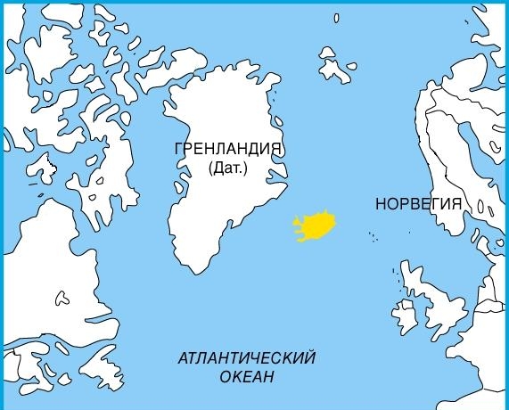 Расположение Исландии