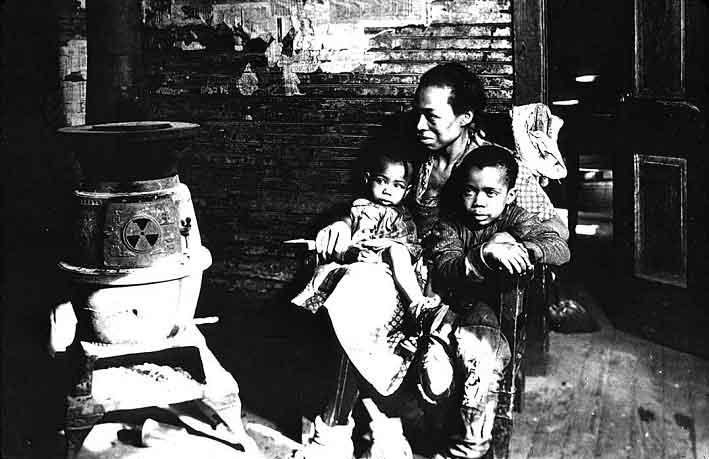 негритянская семья во время Великой депрессии