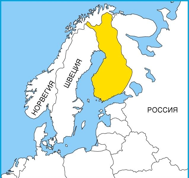 Расположение Финляндии