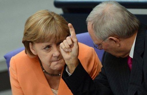 Министр финансов Шойбле с Ангелой Меркель
