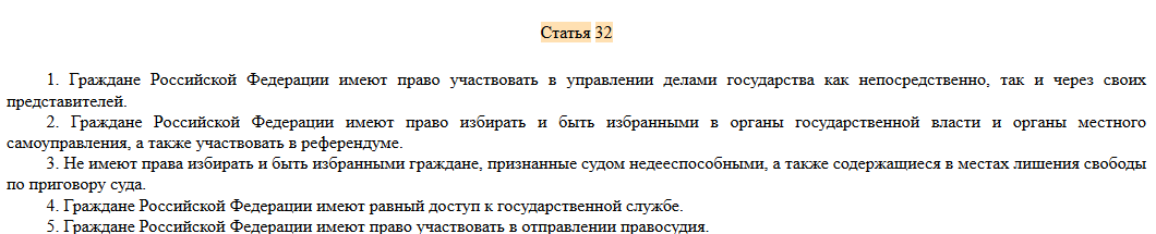 ст 32 Конституции РФ