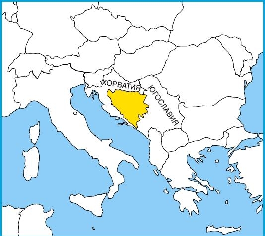 Расположение Боснии и Герцеговины