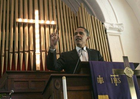выступление Барака Обамы в церкви