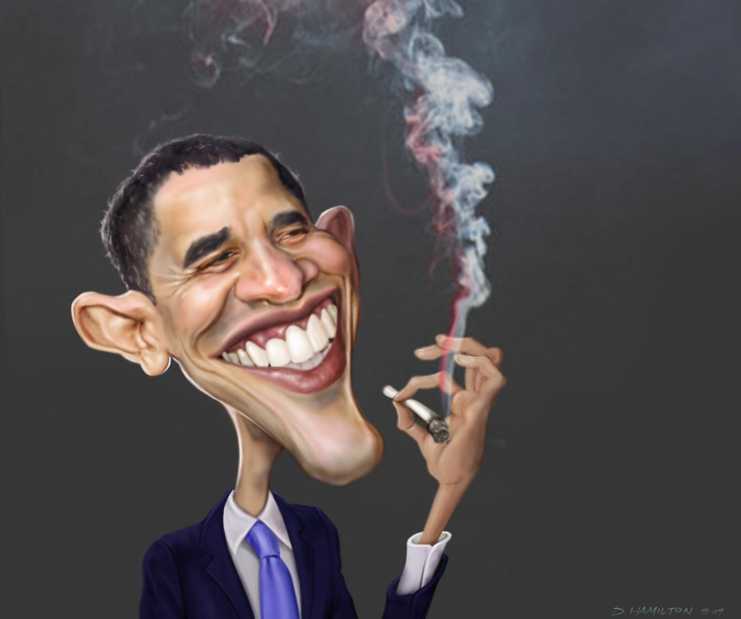 карикатура на Барака Обаму