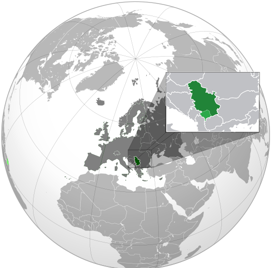 Расположение Сербии