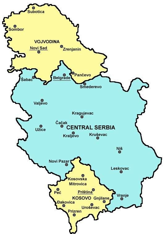 Деление Сербии на округа
