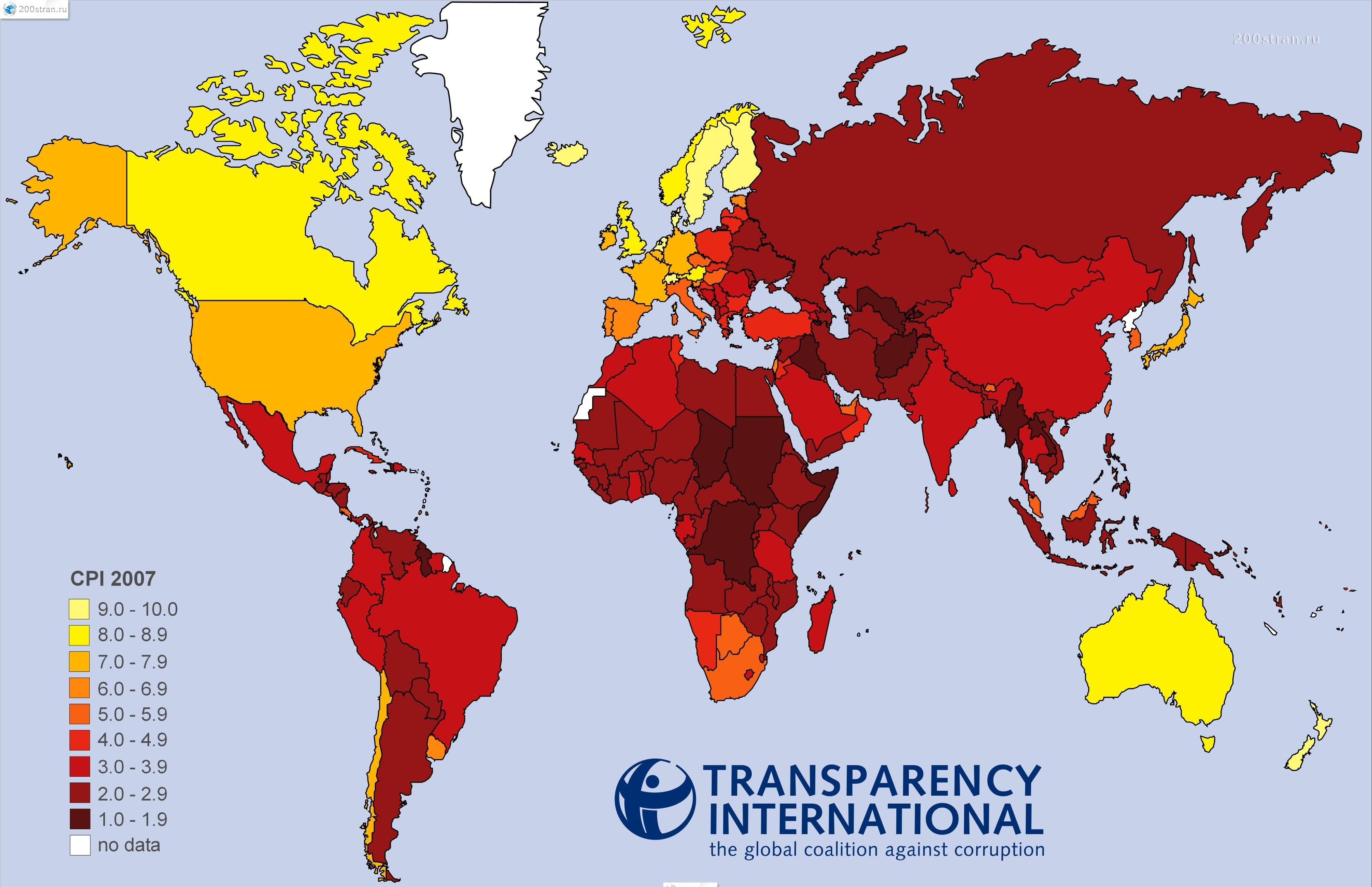 всемирная карта коррупции