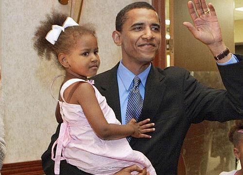 Барак Обама с дочерью Сашей