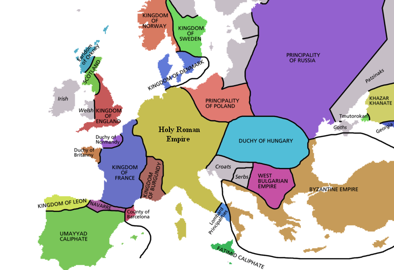 Европа в 998 году