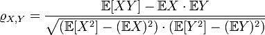 Развернутая формула коэффициента корреляции двух случайных величин
