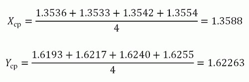 Вычисление среднего для величин X и Y
