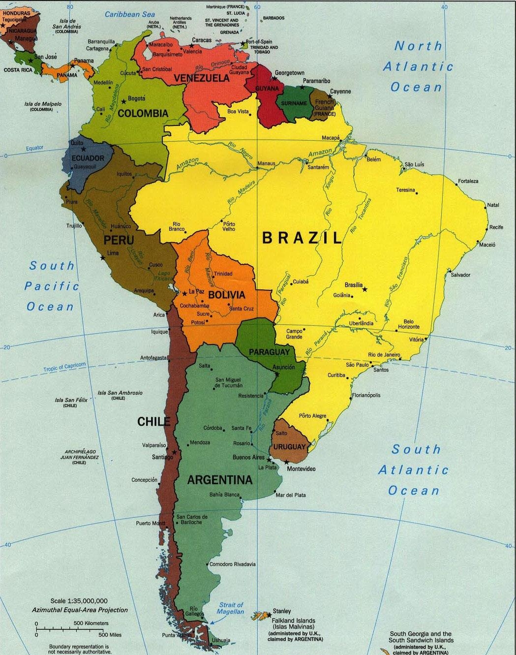 1.5 Колумбия на карте Южной Америки