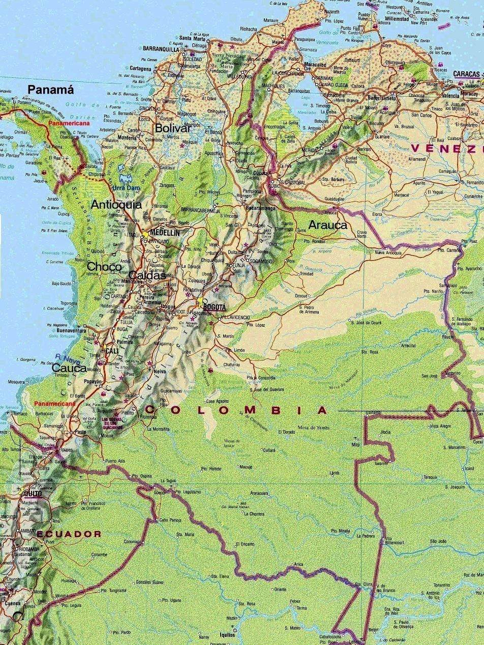 1.6 Физическая карта Колумбии