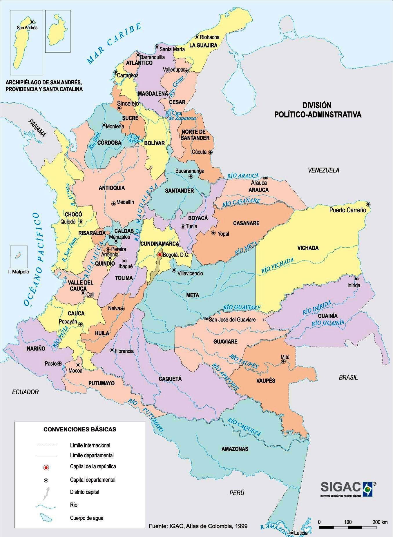 3.1 Административная карта Колумбии