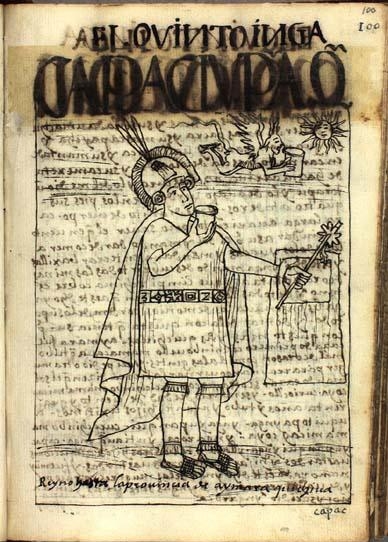3.10. Пятый Инка- Капак Юпанки, рисунок из Гуаман Пома де Айяла, Фелипе в Новой Хронике и Добром Правлени (1615).