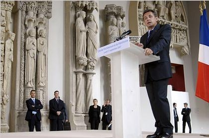 6.2 Николя Саркози произносит речь на церемонии открытия галерей слепков Центра архитектуры и наследия